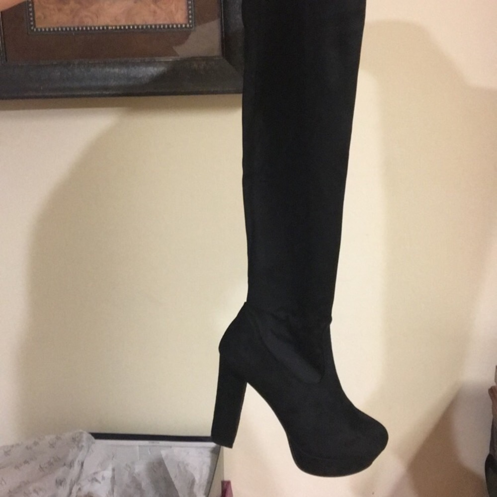 Black knee high boots